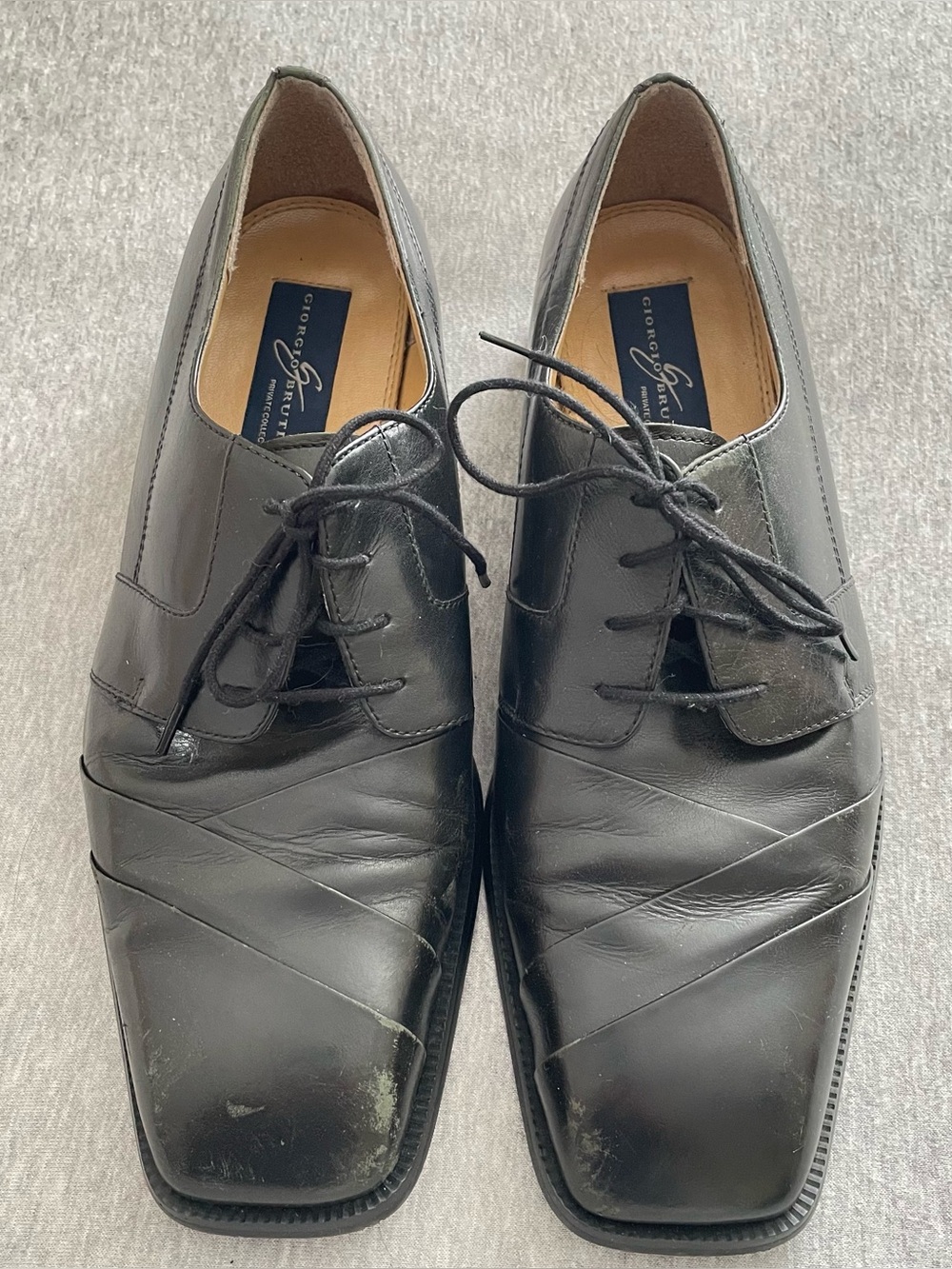 Giorgio Brutini Vintage Men's Size 10.5M Black Leather Lace-Up Dress Shoes READ